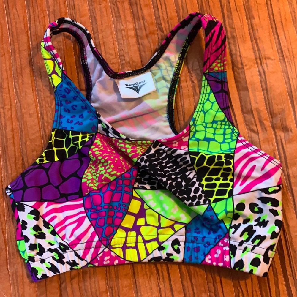 Neon GemGear Sports Bra Cheer Dance